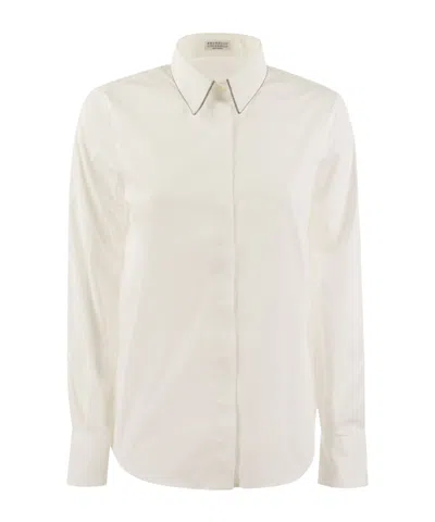 BRUNELLO CUCINELLI BRUNELLO CUCINELLI MONILI-EMBELLISHED LONG-SLEEVED SHIRT