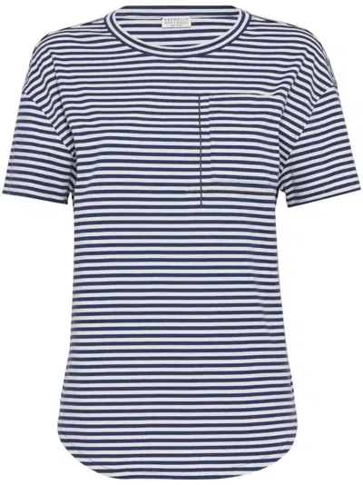 Brunello Cucinelli Monili-chain Shirt In Blue