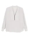 Brunello Cucinelli Women Silk Stretch Satin Blouse In Gray