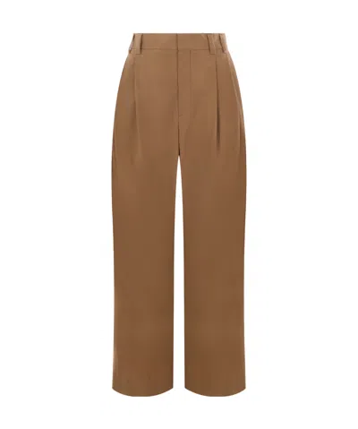 Brunello Cucinelli Monili-chain Straight Trousers In Brown