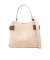 Brunello Cucinelli Monili-chain Suede Cross Body Bag In Nude