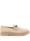 Brunello Cucinelli Monili-chain Suede Loafers In Brown