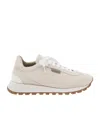 Brunello Cucinelli Suede Sneakers With Iconic Jewel Application In White