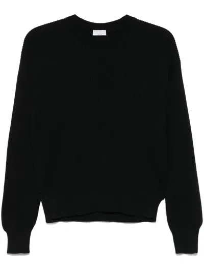 Brunello Cucinelli Monili-chain Sweater In Black