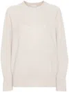 Brunello Cucinelli English Rib Knit Sweater In Neutrals