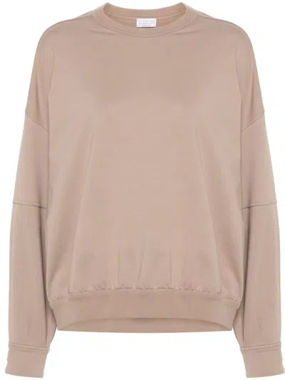 Brunello Cucinelli Monili-chain Sweatshirt In Brown