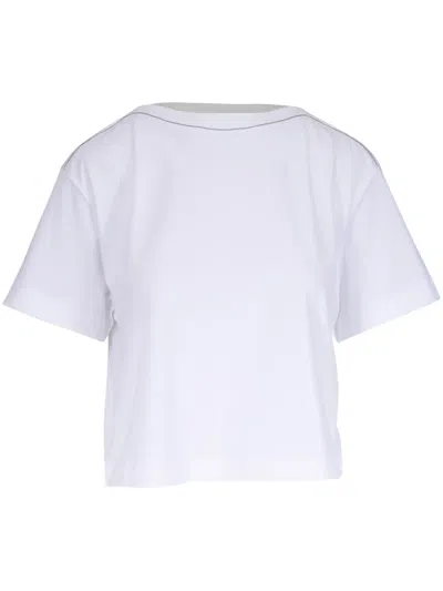 Brunello Cucinelli T-shirt Mit Monili-kette In Weiss