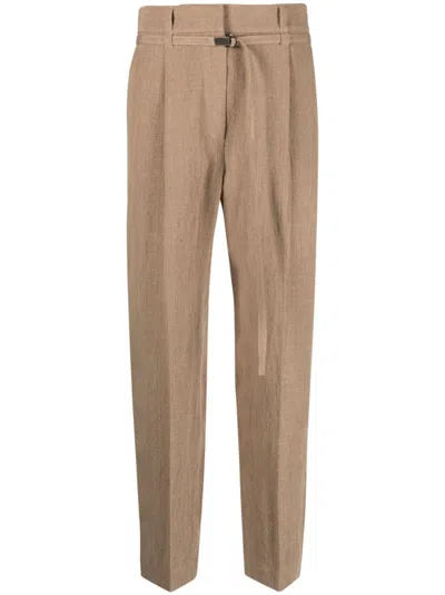 Brunello Cucinelli Monili-trim Cropped Trousers In Brown