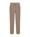 Brunello Cucinelli Monili-chain Tailored Trousers In Brown