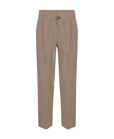 Brunello Cucinelli Monili-chain Tailored Trousers In Brown