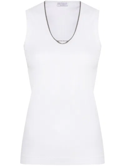 Brunello Cucinelli Monili-chain Tank Top In White