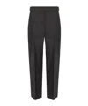 Brunello Cucinelli Wool High Waist Trousers With Bead Detail In Black