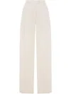 Brunello Cucinelli Stretch Cotton Straight Pants In Nude