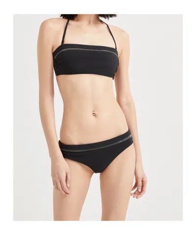 Brunello Cucinelli Monili Chain-embellished Bikini Briefs In Black