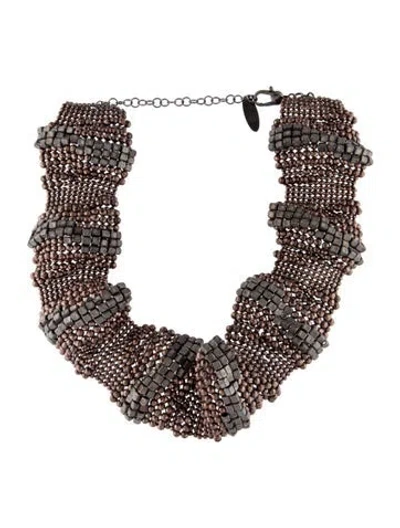 Pre-owned Brunello Cucinelli Monili Choker Necklace, 16.5" In Multi
