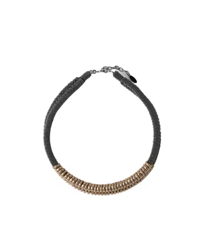 Brunello Cucinelli Monili Choker Necklace In Black