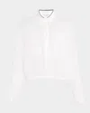 Brunello Cucinelli Monili-collar Cotton Gauze Bomber Jacket In White