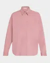 Brunello Cucinelli Monili Collar Cotton Popeline Shirt In Peony Pink