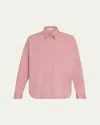 Brunello Cucinelli Monili Collar Cotton Popeline Shirt In Peony Pink