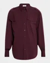 Brunello Cucinelli Monili-collar Cotton Poplin Safari Shirt
