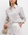 Brunello Cucinelli Women's Shirt | Size Small | Mh776mg206 In C011 Panama Blue