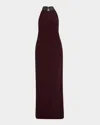 Brunello Cucinelli Halterneck Dress With Beaded Collar