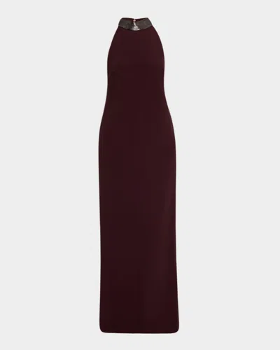 Brunello Cucinelli Monili Collar Halter Column Gown