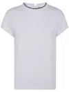 Brunello Cucinelli Stretch Cotton Jersey T-shirt With Precious Faux-layering