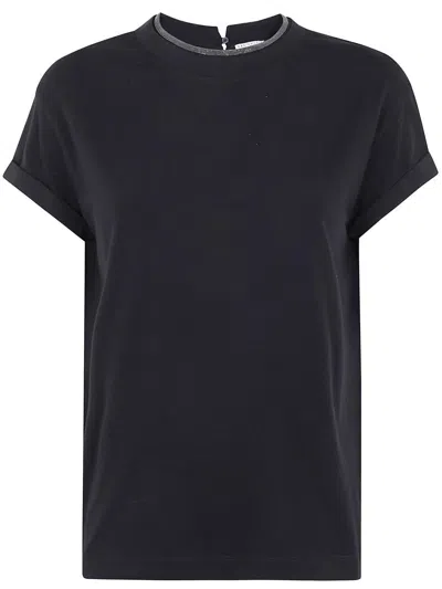 BRUNELLO CUCINELLI BRUNELLO CUCINELLI MONILI COLLAR ROUND NECK TEE SHIRT