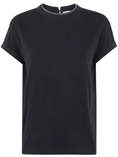 BRUNELLO CUCINELLI BRUNELLO CUCINELLI MONILI COLLAR ROUND NECK TEE SHIRT CLOTHING