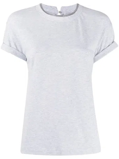 BRUNELLO CUCINELLI BRUNELLO CUCINELLI MONILI COLLAR ROUND NECK TEE SHIRT CLOTHING