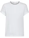 Brunello Cucinelli T-shirt With Contrasting Trim In White