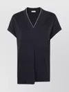 Brunello Cucinelli Short-sleeve T-shirt With V-neckline In Black