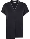 Brunello Cucinelli Short-sleeve T-shirt With V-neckline In Black
