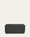 Brunello Cucinelli Monili Convertible Flap Leather Clutch Bag In Silver