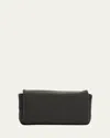 Brunello Cucinelli Monili Convertible Flap Leather Clutch Bag In Ultrablack