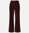 Brunello Cucinelli Bordeaux Corduroy Pants With Concealed Front Closure