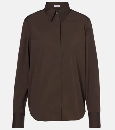 Brunello Cucinelli Monili Cotton-blend Poplin Shirt