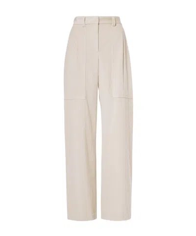 Brunello Cucinelli Monili Cotton Corduroy Straight Pants In Neutral