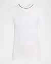 Brunello Cucinelli Monili Cotton Stretch Short-sleeve T-shirt In White