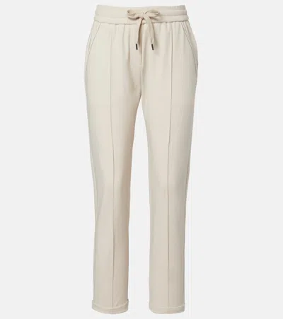 Brunello Cucinelli Monili Cotton Sweatpants In White