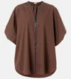 Brunello Cucinelli Monili Cotton Top In Brown