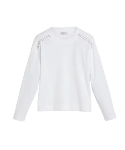 Brunello Cucinelli Monili Cotton T-shirt In White