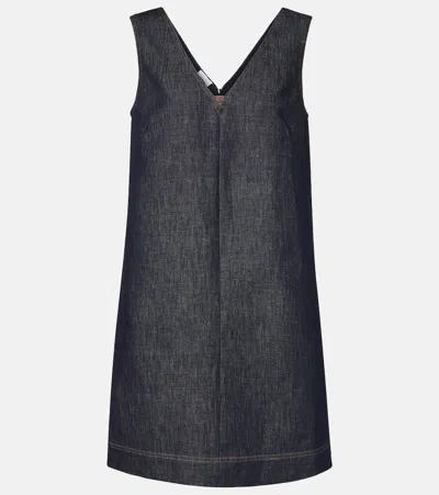 BRUNELLO CUCINELLI MONILI COTTON TWILL MINIDRESS