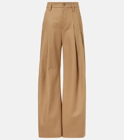 Brunello Cucinelli Monili Cotton Wide-leg Pants