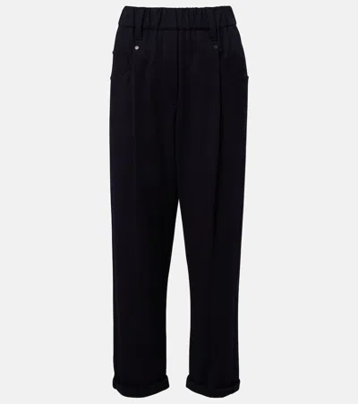 Brunello Cucinelli Monili Cotton-blend Straight Pants In Multi