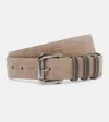Brunello Cucinelli Monili Croc-effect Suede Belt