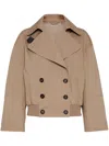 Brunello Cucinelli Monili Cropped-jacke In Nude