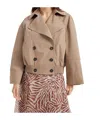 Brunello Cucinelli Women Techno Cotton Membraned Panama Crop Caban In Walnut