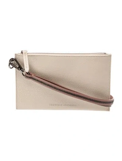 Pre-owned Brunello Cucinelli Monili Crossbody Bag In Neutral